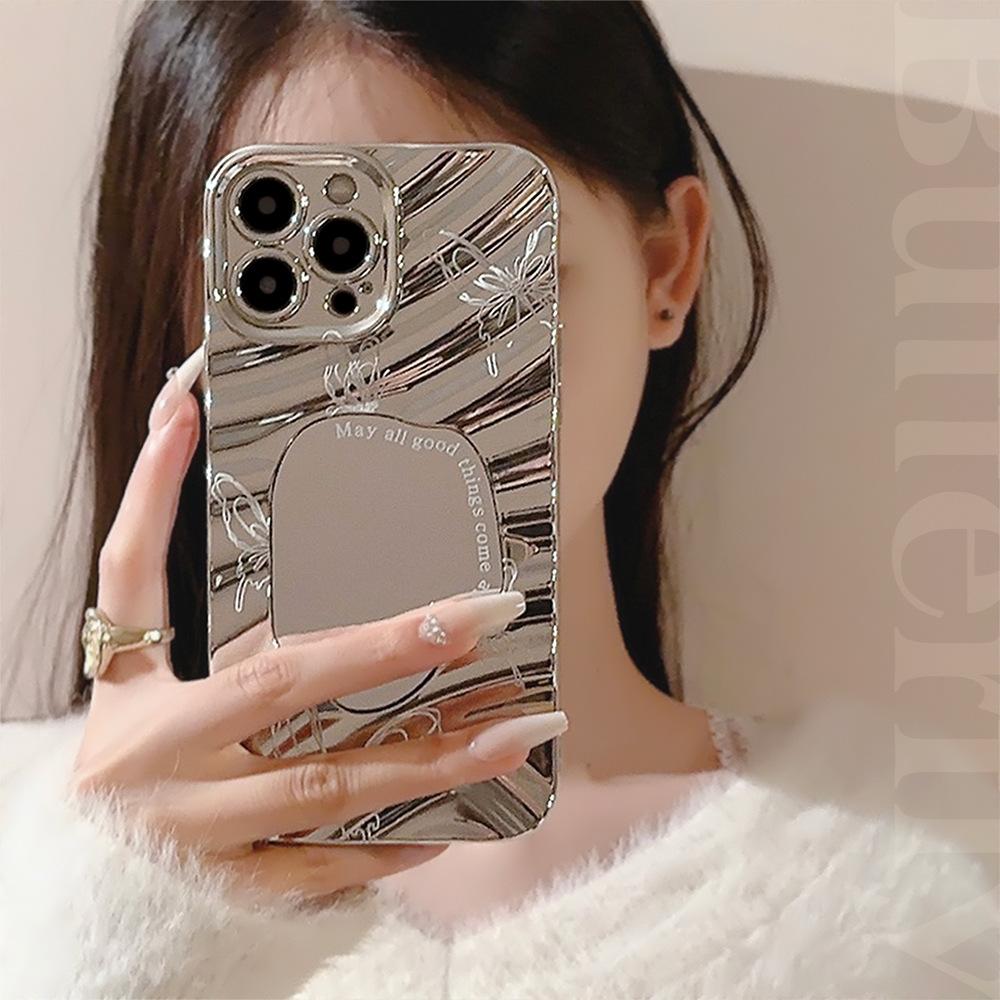 Butterfly Mirror IPhone 13 IPhone Case Silver Plated 14 Promax High End Sense 15 Suitable for 16 Waves 11