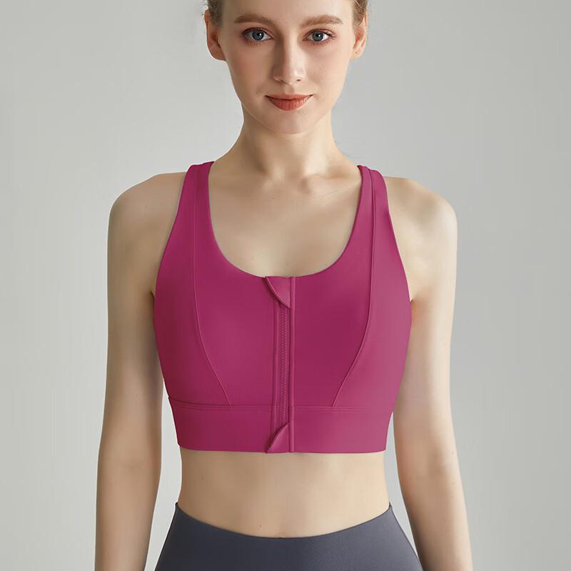 Women's Front Zip Sports Bra with Chest Pad