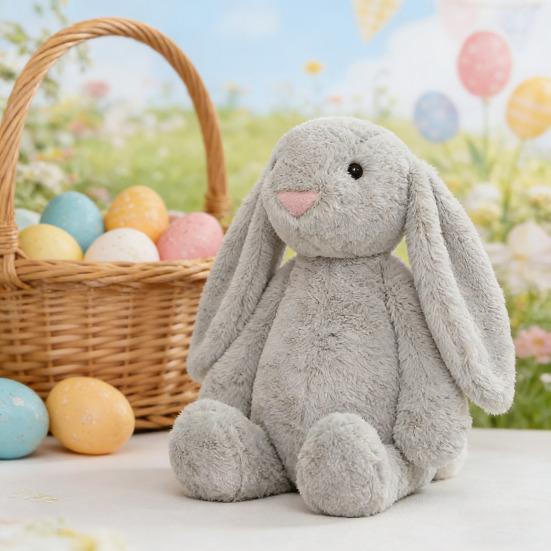 Plush Bunny Toy Huggable Stuffed Rabbit Plushie Simulation Animal Doll Home Living Room Bedroom Decoration Birthday Gift