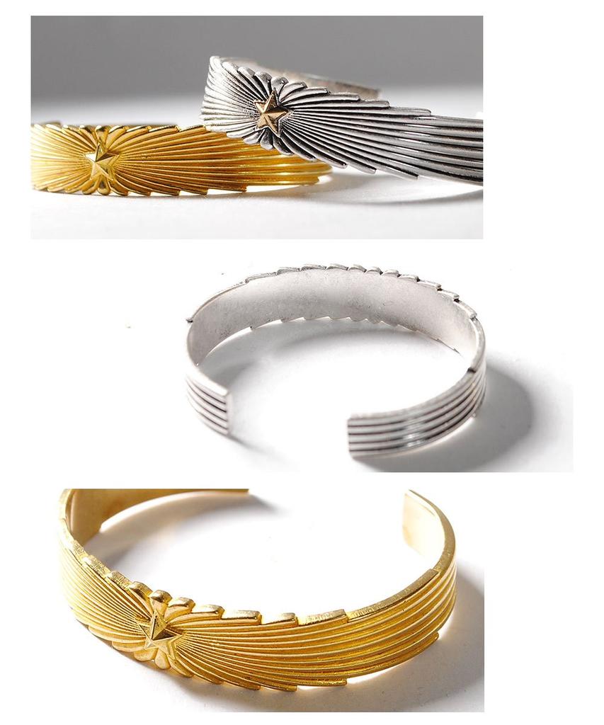 Starlight Bangle Brass Bracelet for Men and Silver and Gold Revo. Women, (Silver)
