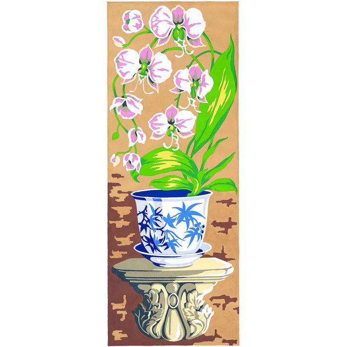 Antique Canvas Pink Orchid 25x60cm