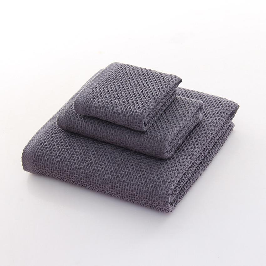 Modern 3PCS Towel Set Soft Cotton Hand Face Bath Towel Bathroom Shower Towels For Adults Kids Honeycomb Design juego de toallas