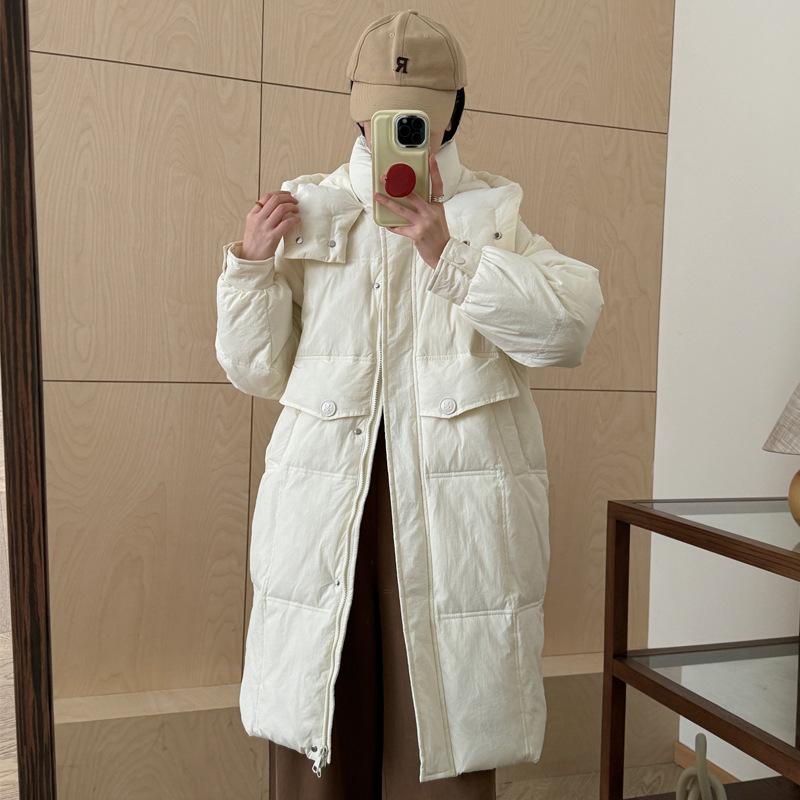 Korean version of the hooded large size women thickened warm anti cold winter coat - lightweight and comfortable long-sleeved cotton coat jacket