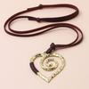 Vintage Heart Necklace Female Temperament Collarbone Chain Korean Student Adjustable Chain Jewelry Gift for Women Girls