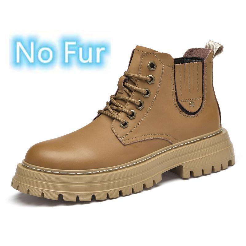 

Fashion Classic Genuine Leather Winter Boots for Men Fashion Platform High Top Shoes Outdoor Non-slip Lace-up Casual Ankle Boots Botas 45