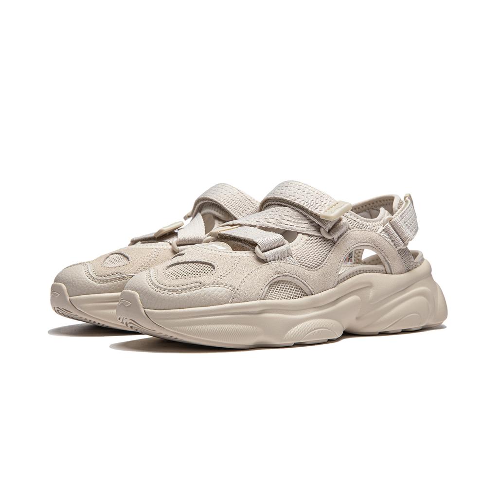 Li Ning Nai Ye 2.0 V2 Comfortable Simple Lightweight Durable Breathable Thick Sole Increased Height Retro Mary Jane Sandals Women sandals AGCU182-3