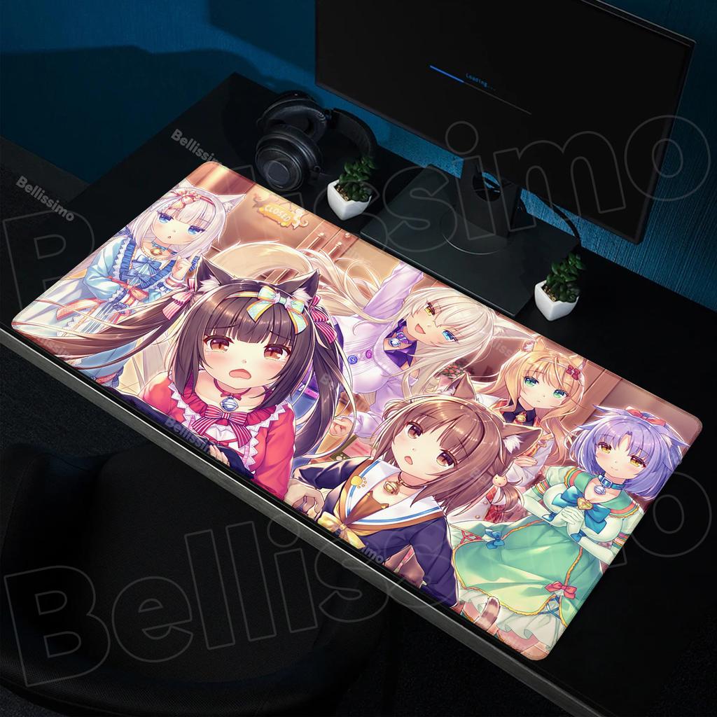 XXL Home HD Computer Desk Mats Mouse Pad Nekopara Mousepad Carpet Gamer Office Laptop Soft Mouse Mat Desktop Mouse Mats 90x40cm