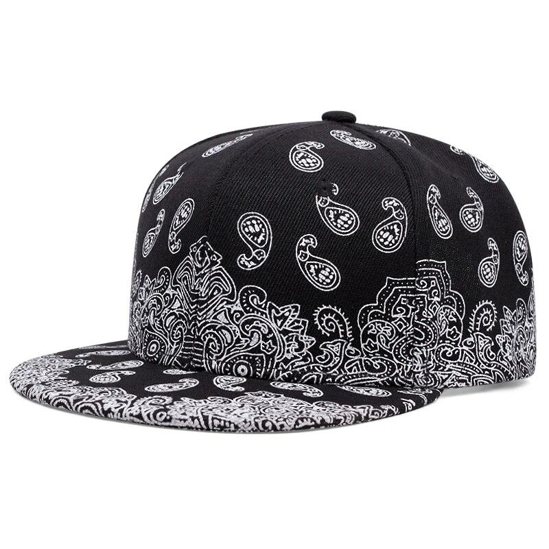New Fashion West Coast Cashew Flower Printing Snapback Cap Outdoor Sun Men Woman Baseball Hat Adjustable