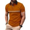 Patchwork Polo Shirt Daily Casual Lapel Men's Top Short Sleeve