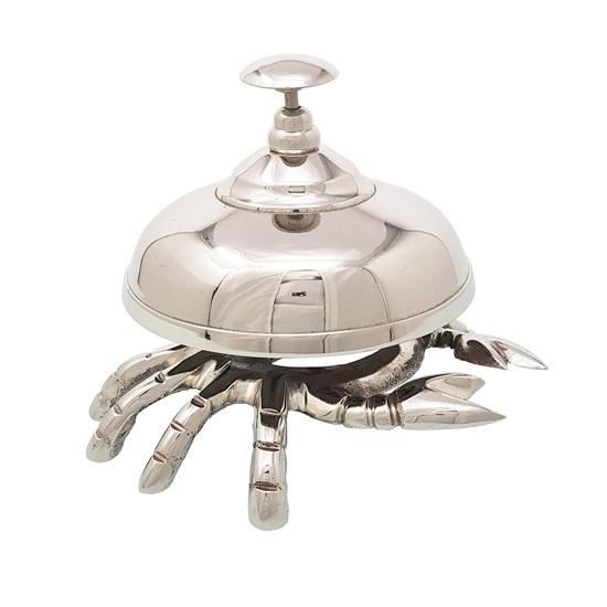 Brass Nautical  Beautiful Desk Bells Unique Table Bells Home Decor Gift Call Bell Reception Bell (Crab, Chrome)