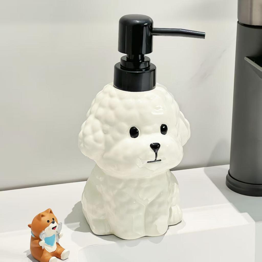 400ml soap dispenser small dog ceramic press bottle hand sanitizer bottle household bathroom creative dispensing bottle