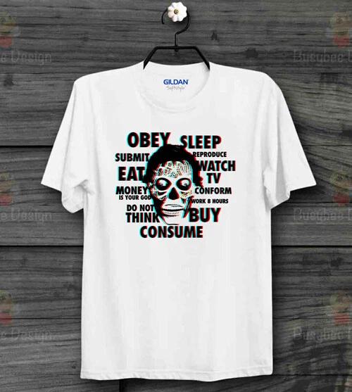 They live Work Eat Repeat Obey 100% Cotton T-shirt Mens Tees Top Music Consume tee top Ideal gift Tee 2XL