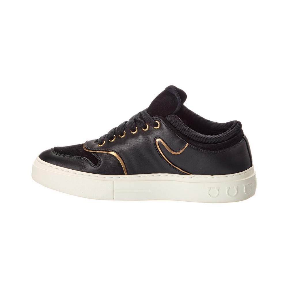 Salvatore Ferragamo Ferragamo Beck Wildleder   Leder Sneaker Schwarz