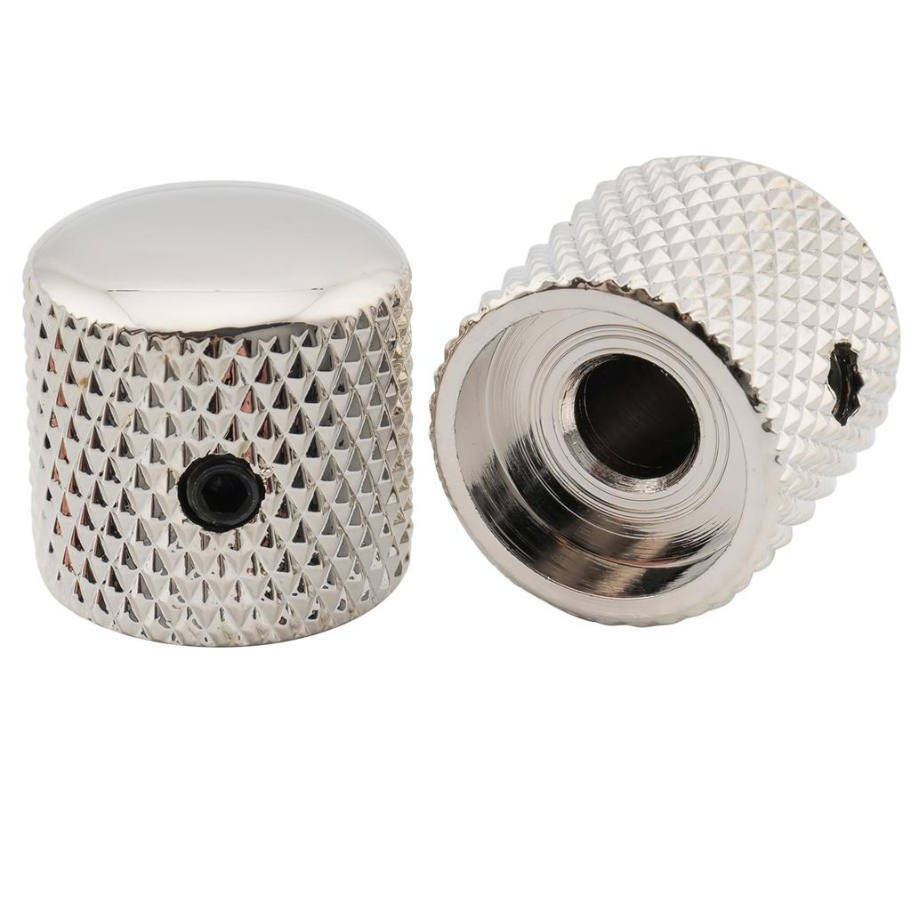 Musiclily Pro Steel Fine Knurled Dome Horizontal Screw For Electric Nickel of 1/4" Knob, Type, Guitar/Bass, Millimeter/inch Standard, (Set 2)