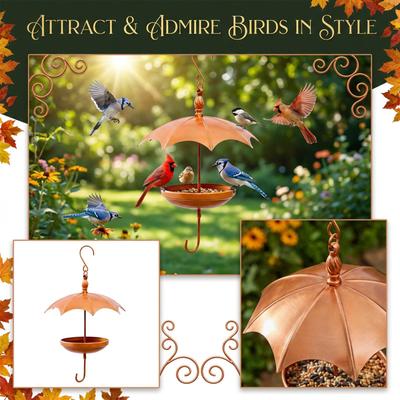 Umbrella-Shaped Hanging Bird Feeder - Weather-Resistant Garden Decor For Outdoor Bird Lovers