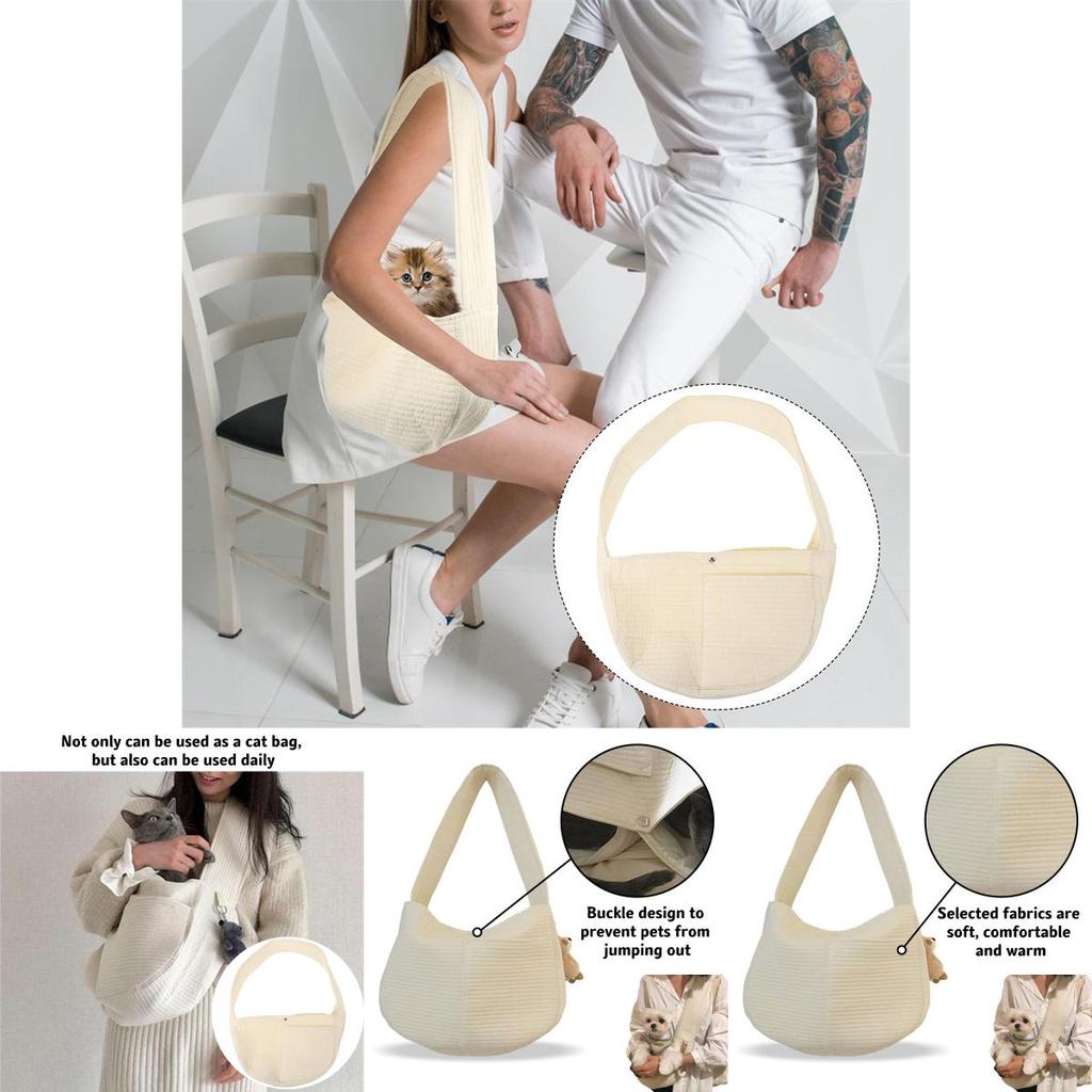 Stylish Cat Carrier With Single Shoulder And Crossbody Straps Perfect For Outdoor Adventures
