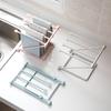 Foldable Kitchen Towel Rack Plastic Storage Rag Rack Vertical Desktop Dish Cloth Drain Shelf Multi-Function Kitchen Supplies