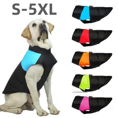 Large Pet Dog Jacket With Harness Winter Warm Dog Clothes For Labrador Waterproof Big Dog Coat Chihuahua French Bulldog Outfits