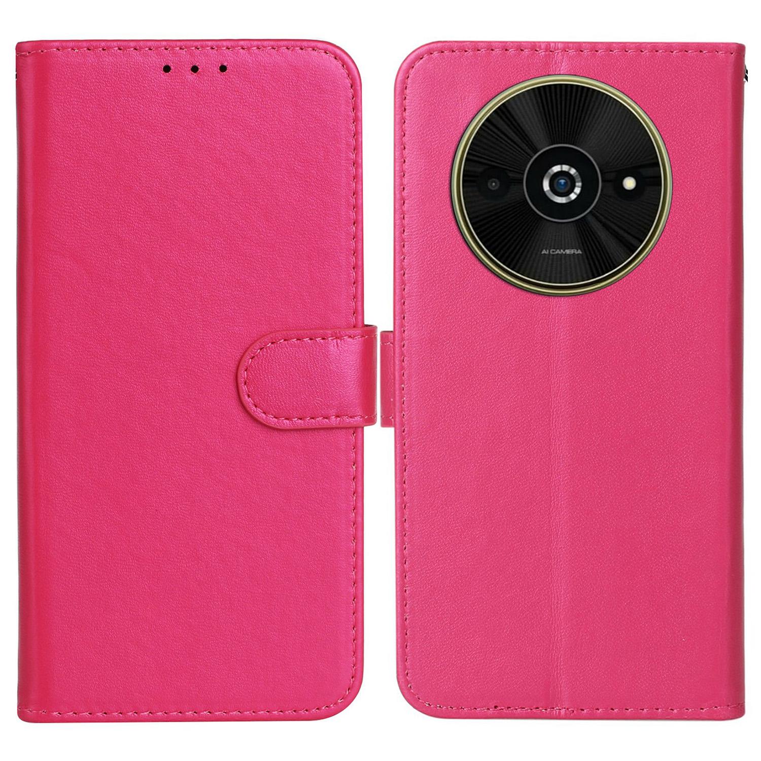 

For Xiaomi Poco C61 4G/Redmi A3 4G Case Wallet Style Flip Leather Phone Cover Card Holder Rose