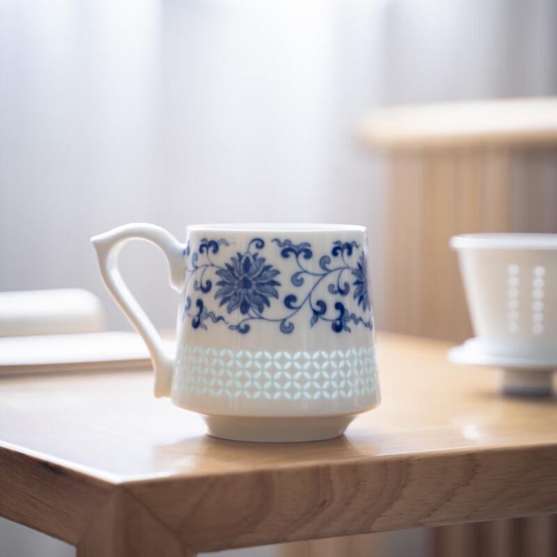 Jingdezhen Linglong Porcelain Teacup - Intertwined Lotus
