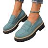2025 spring new thick heel casual thick sole round head fashion versatile retro one-pedal loafers women