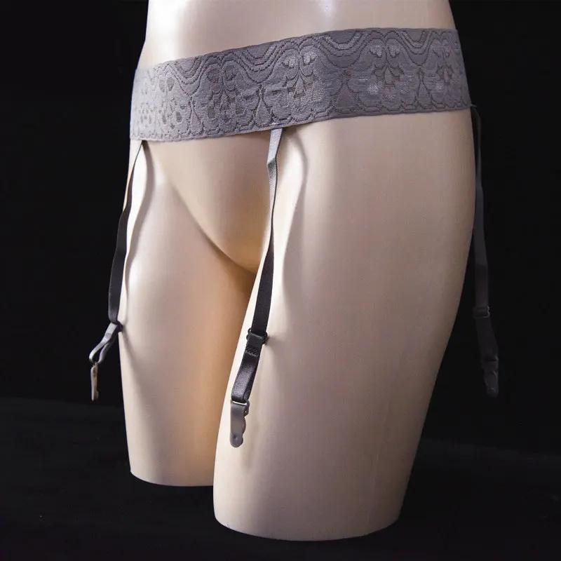 Women'S Lace Garters Belt With Stocking Sexy 4 Straps Exotic Lingiers Woman Allure Stocking Hollow Out Pantyhose