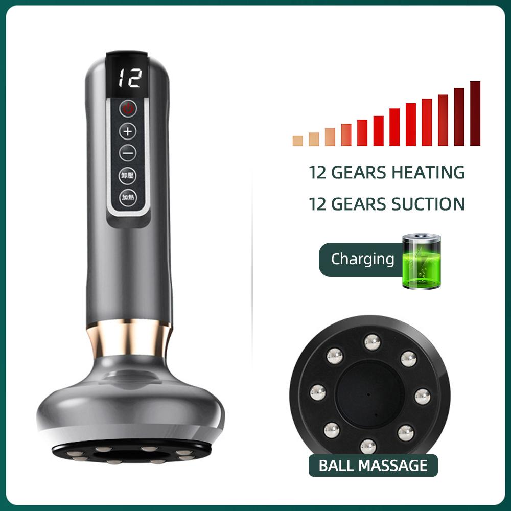 Electric Vacuum Cupping Massager Chinese Guasha Anti Cellulite Beauty Health Scraping Fat Burning Slimming 12 Gear Cupping