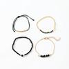 4Pcs/Set Fashion Black Glass Stone Bracelets For Women Boho Handmade Jewelry Accessories