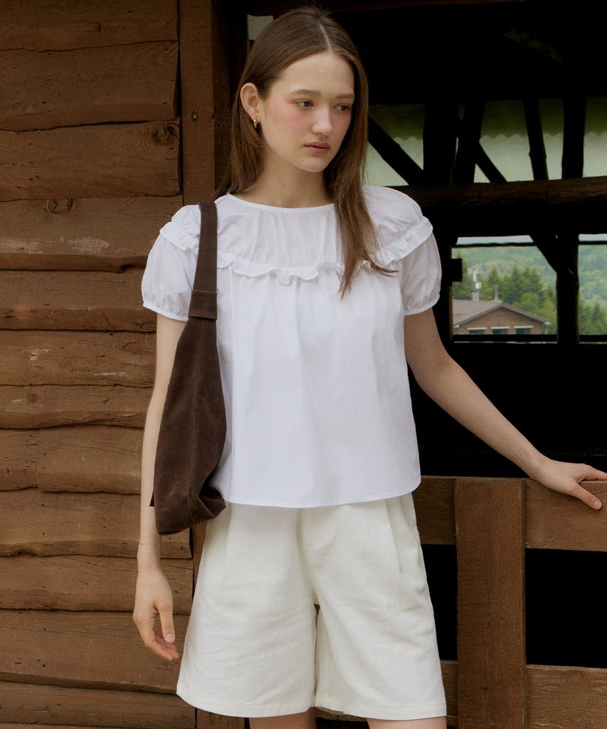 ITOV SEOUL York Shirred Blouse White