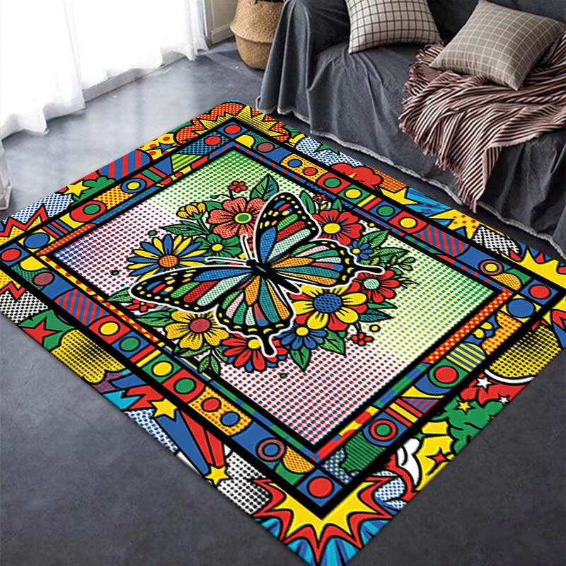 2025 New Modern Butterfly Carpet Rug for Living Room Bedroom Home Sofa Decoration,Kids play Non-slip Floor Mat77