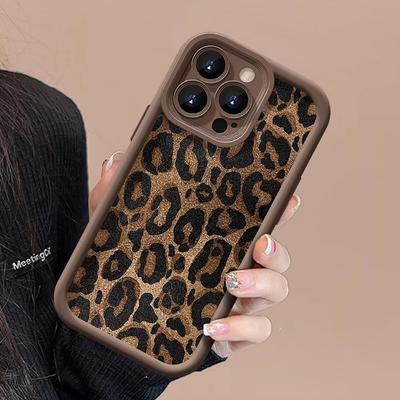 Leopardenmuster Silikon Handyhülle Für iPhone 16 15 14 13 12 11 Pro Max X XS XR 7 8 Plus SE2 Stoßfest Weicher Bumper Schutzhülle