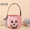 Portable Trick or Treat Bag Halloween Pumpkin Candy for Kids, Tote Kids with Handle, Reusable Snack Bucket Party Favors