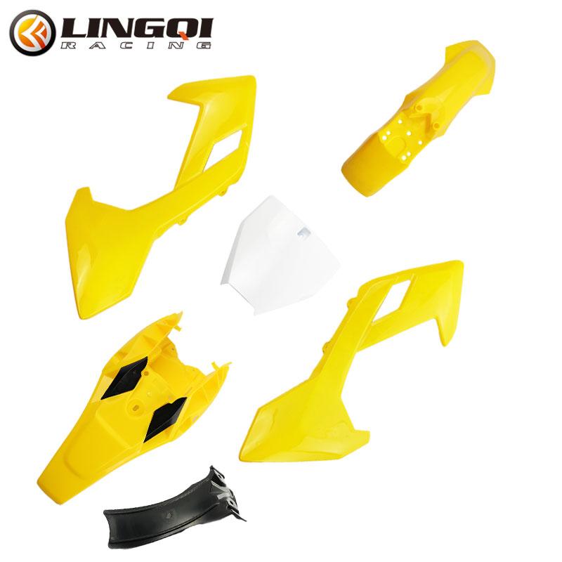 

LINGQI RACING Пластикові комплекти обтічників кузова Панель захисту Крило Запчастини Для Китайського Husqvarna 50 Пит-байк Мотоцикл жовтий