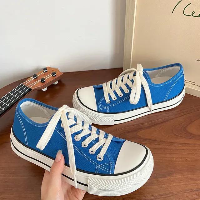 Женская парусиновая обувь. Женские модные летние повседневные кроссовки. Студенческая — фото 7