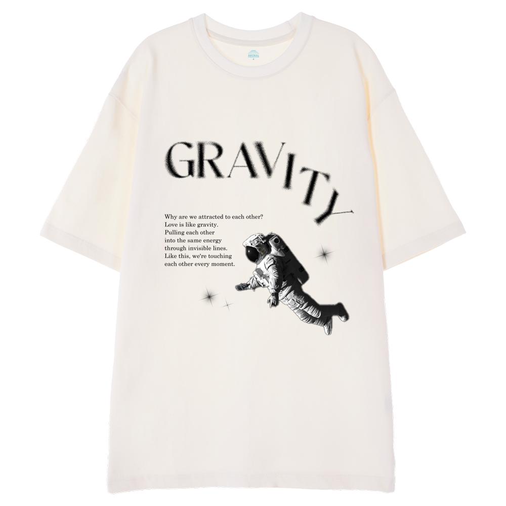 Astral Projection [Oversized] Astronaut 13-Count Cotton Round Neck Short Sleeve T-Shirt_Ivory L