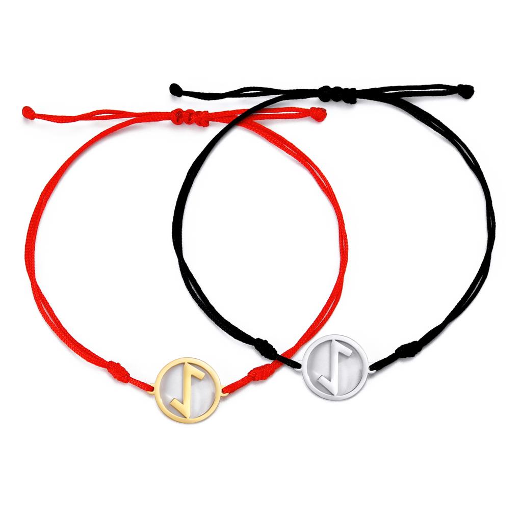 Dawapara Norse Runes Bracelet Elder Futhark Rune Charm Adjustable Rope Bracelet Stainless Steel Viking Jewelry