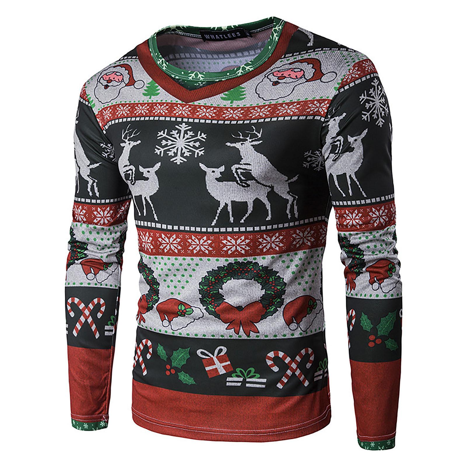 

Men s Hedging Print Round Neck Loose Casual Long Sleeves Top XXL чорний