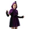 Girls Halloween Witch Costume Dress With Cape Accessories Kids Party Performance