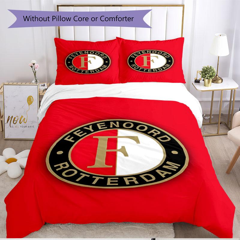 3pcs Duvet Cover Set (1*Duvet Cover + 2*Pillowcase, Without Core), Feyenoord Print Soft All‑Season Bedding Set, Home Bedroom Decor Gift