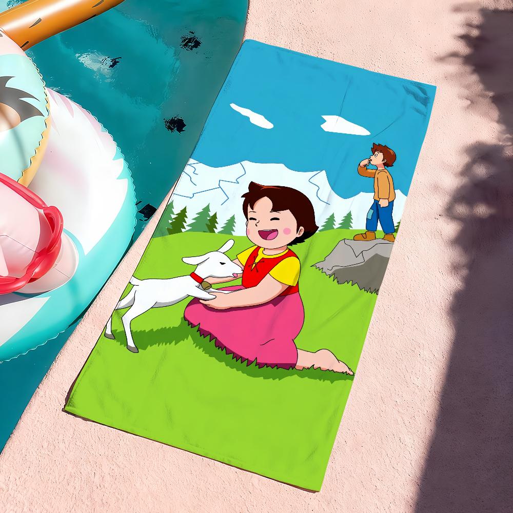 Asciugamano Carino Cartone Animato Bambina Heidi Morbido Regalo Piscina Per Viaggio Palestra Doccia Campeggio Asciugatura Rapida Sportivo Grandi Asciugamani da Spiaggia