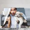Liam Payne Decke Fleece Frühling Herbst Tragbar Weiche Überwurfdecke für Bett Auto Plüsch Dünne Steppdecke