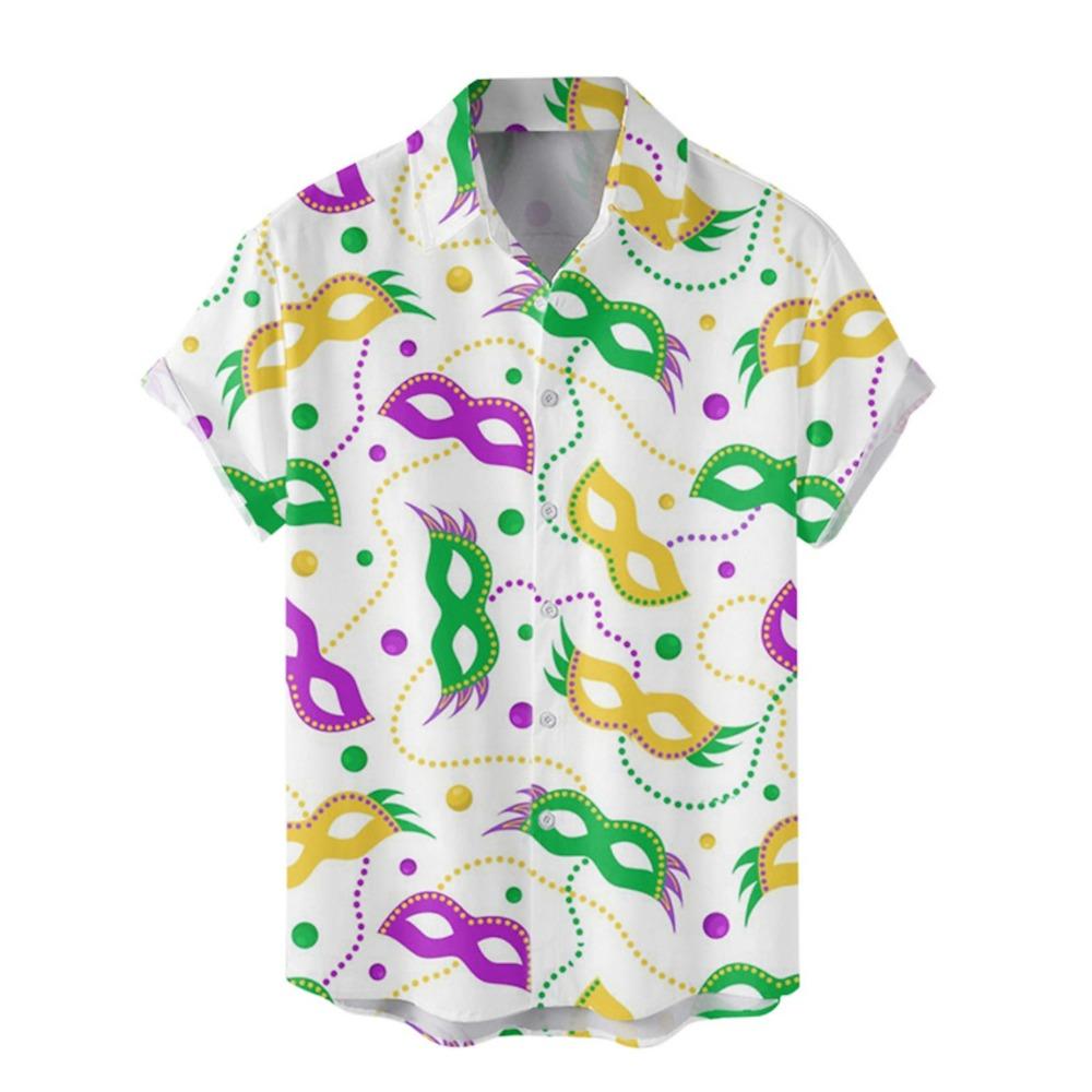 

Мужская рубашка с графическим рисунком, рубашка на пуговицах, повседневная рубашка, повседневная одежда, свидание, отпуск, лацкан, короткие рукава, полиэстеровая рубашка, карнавал XL