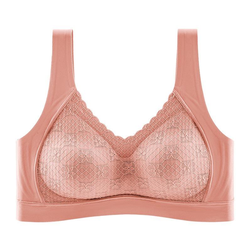 Plus Size Full Coverage Wireless Tank Style Comfortable Thin Bra For Women Large Bust