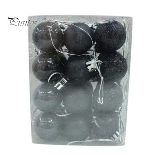 Puntos 24st 3cm Plast Julgranskulor Kulor Hem Party Hängande prydnader