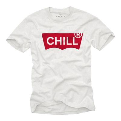 Funny Sayings T-Shirt Mens CHILL Print Motif Logo Boys Men Gifts