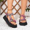 Zapatos Planos de Verano para Mujer Set de Cuerda de Cáñamo Sandalias de Playa para el Pie Calzado Casual Versátil para Exteriores Zapatillas Talla Grande Sandalias para Mujer 43