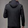Spring and autumn mulberry silk hooded jacket men's jacket short middle-aged dad wear business casual top thin hooded