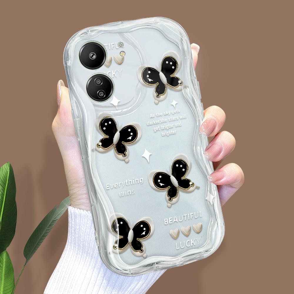 

Милый мультяшный узор, кремовая текстура, мягкий силиконовый чехол с волнистыми краями, чехол для телефона Xiaomi Redmi Redmi Note 11T Pro+ прозрачный