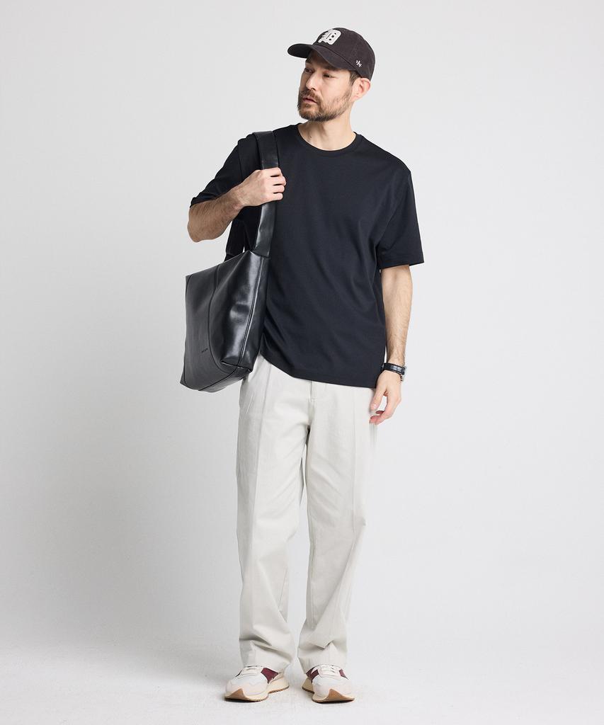 STCO [Black Label] Supima Round Neck Short Sleeve T-Shirt_Black (Semi-Oversized Fit)_Stswb92Nsb