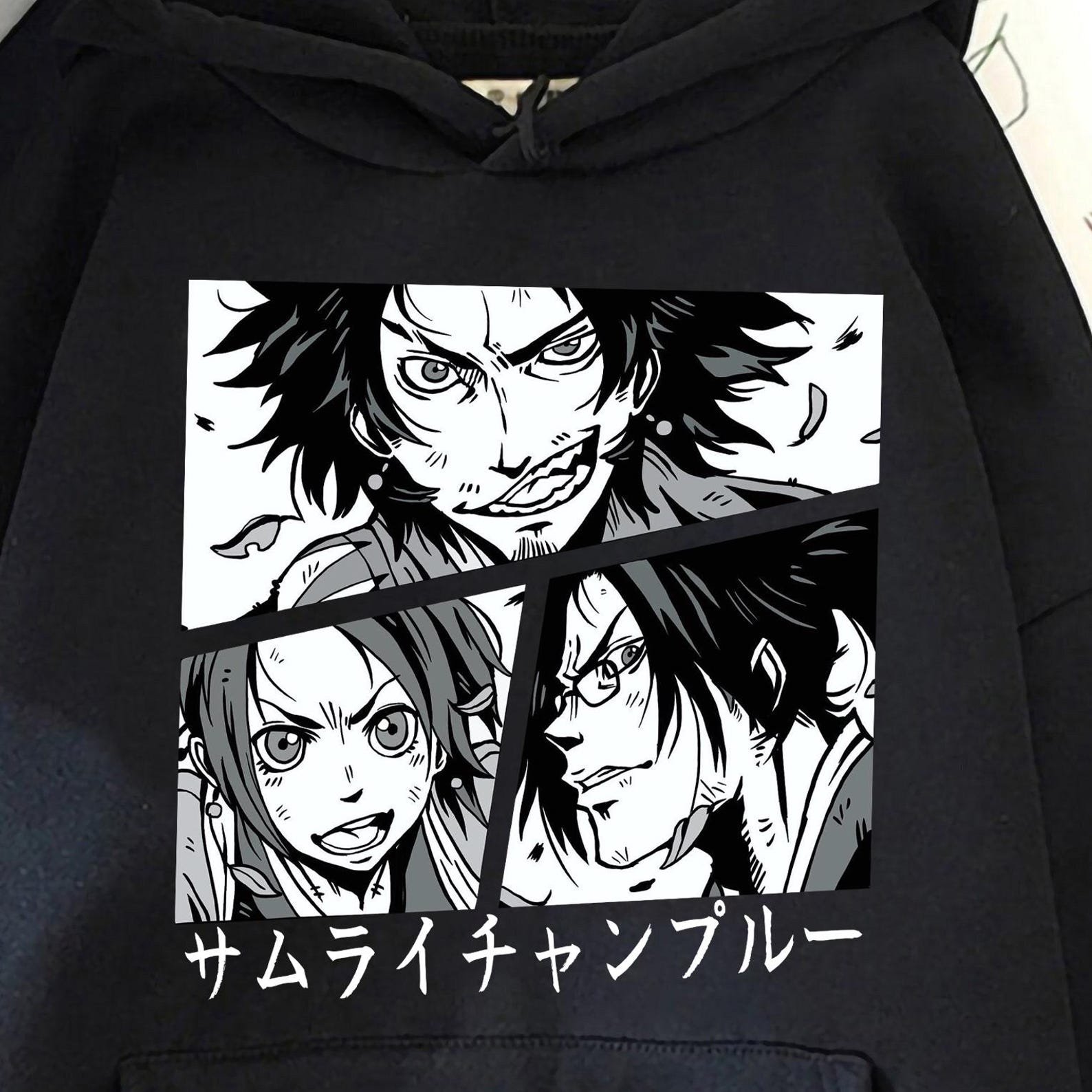 Unisex, Samurai Champloo Anime Hoodie: Sunflower Samurai, Jin, Mugen, Fuu, Anime Sword T shirt, Samurai Manga, Samurai Champloo Anime Hoodie S